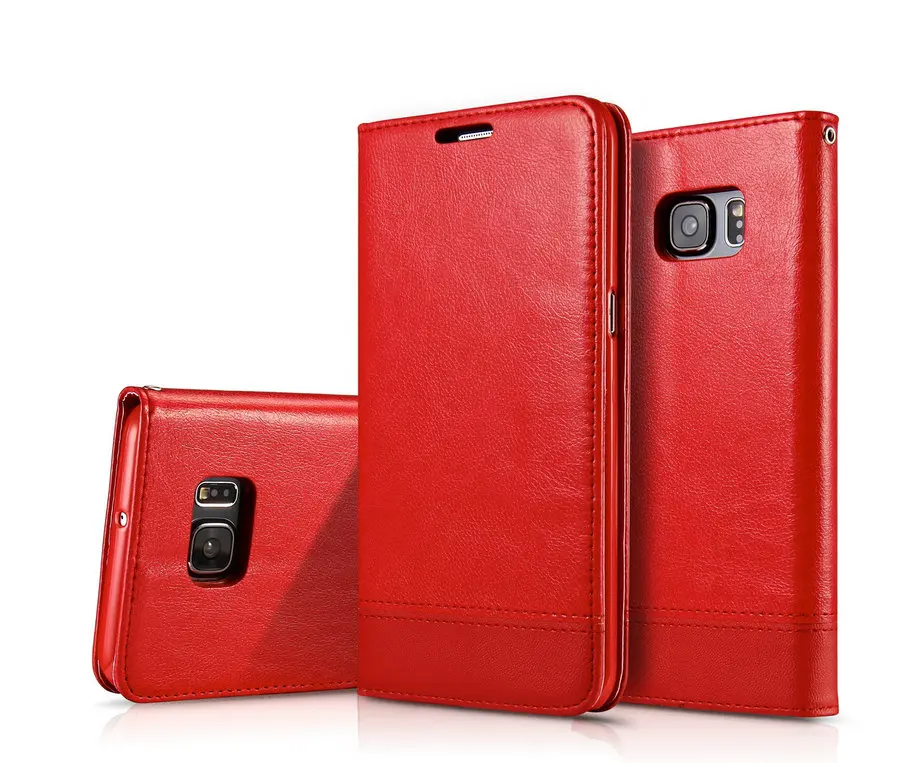 Magnetinio Flip Case For Samsung Galaxy S6 S7 Krašto S6Edge Plius PU Odos Virvelės Telefono Krepšiai, Dėklai, Skirti Samsung S8 S9 Plus Dangtis