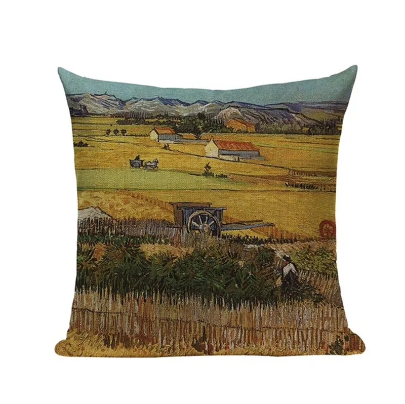 Didmeninė moon star pagalvėlė padengti Europos klasikinės Van Gogh aliejaus tapybai pagalvę namų sofos apdailos pagalvę 45x45cm
