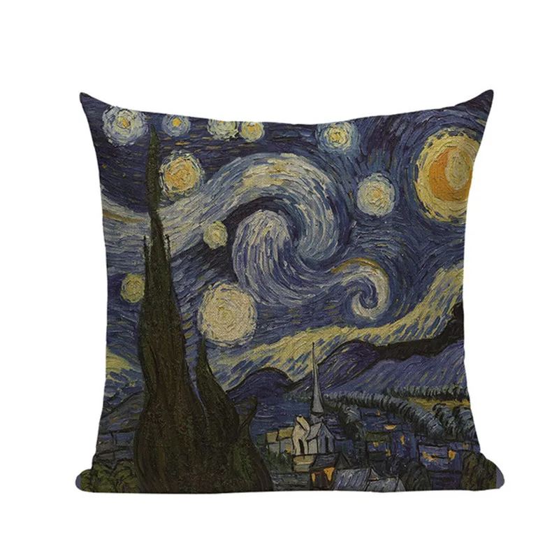 Didmeninė moon star pagalvėlė padengti Europos klasikinės Van Gogh aliejaus tapybai pagalvę namų sofos apdailos pagalvę 45x45cm
