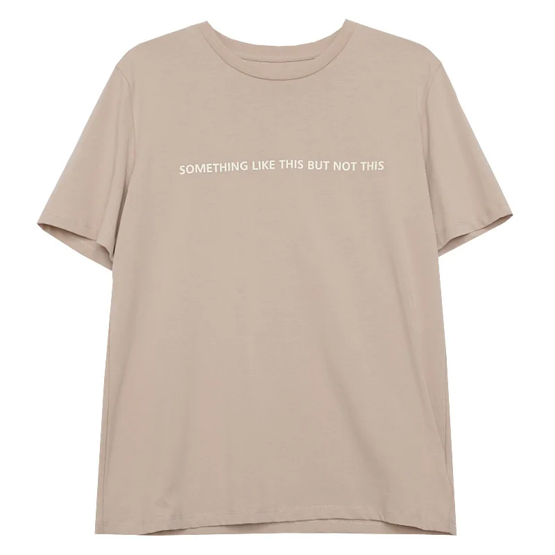 Trumpas Rankovės Šūkis Tee Marškinėliai Moterims Įgulos Kaklo Medvilnės Marškinėliai Trumpas