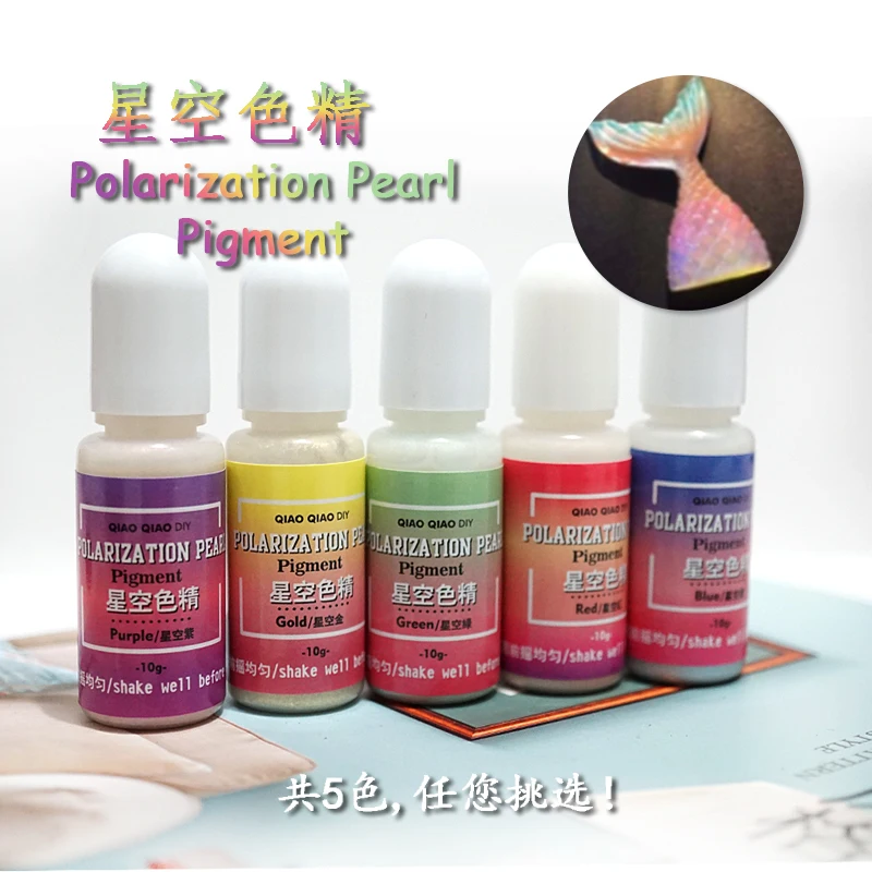 5colors Naujas Undinė Poliarizacijos Pearl Dervos Dažų Pigmento UV Epoksidinės Dervos Papuošalai priėmimo amatų tapyba
