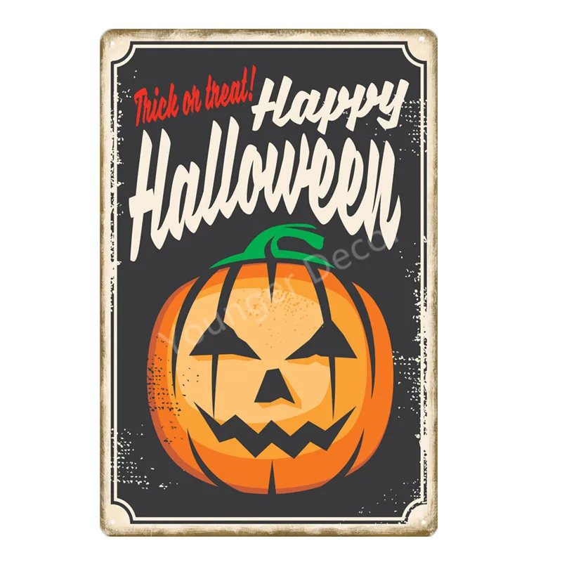 Retro Metalo Alavo Ženklai Laimingas Halloween Party Plakatas Moliūgų Siena Lipdukas Menas Spausdinti Kraft House Pub Baras Klubas Namuose Decoracion YD042