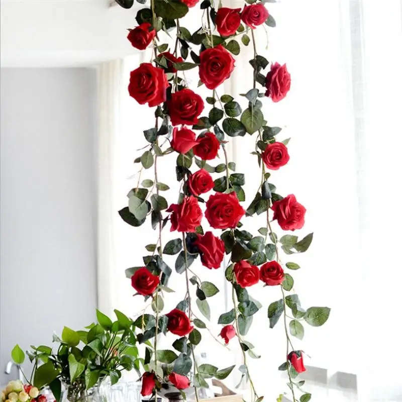 180cm Aukštos Kokybės Ivy Šilko Rožių Vynuogių Dirbtinės Gėlės, žali Lapai partijų Vestuvių Dekoravimas Amatų Namų Dekoro Prekių