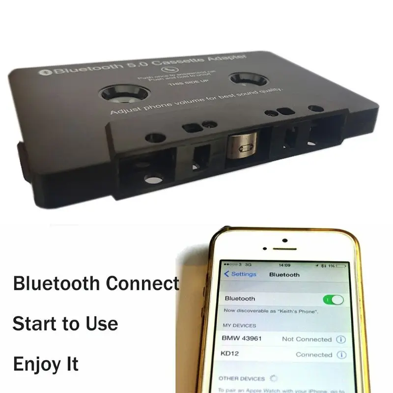 USB Įkrovimo Bluetooth 5.0 Muzikos Automobilių Garso Imtuvas, Kasečių Grotuvas, MP3 Adapteris Keitiklis, skirtas 