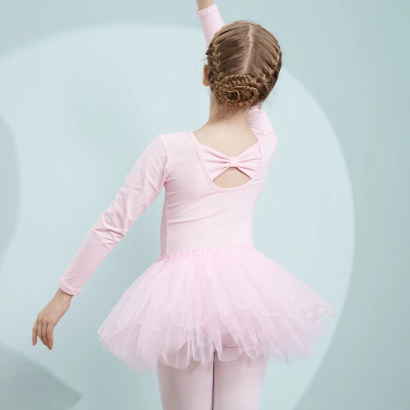 Šukuotos Medvilnės Baleto Suknelė Tutu Baleto Danse Mergaitėms, Vaikams, Vaikų Aukštos Kokybės ilgomis Rankovėmis Tiulio Šokių