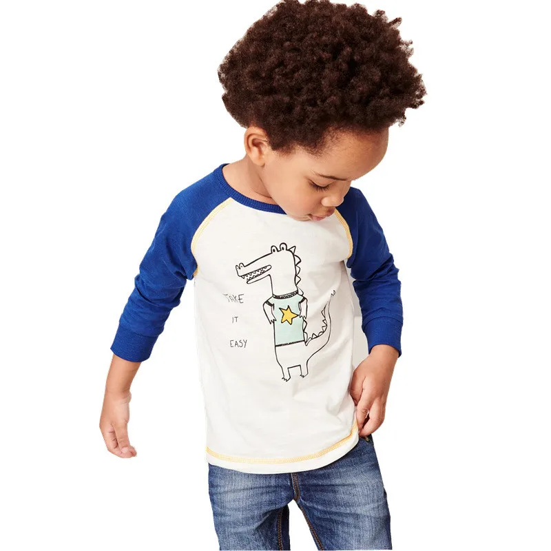Šokinėja metrų Naujos Long Sleeve T marškinėliai Kūdikių Berniukų, Mergaičių Drabužiai Dinozaurai Spausdinti Rudenį, Pavasarį Vaikų Tees Viršūnes Berniukų T Shirts