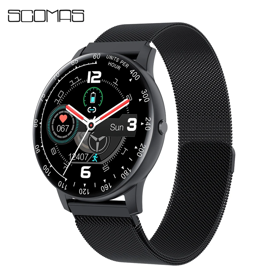 SCOMAS Smart Watch Vyrai Moterys IP67 atsparus Vandeniui, Širdies ritmą, Kraujo Spaudimą, Stebėti Sporto Fitneso Smartwatch 