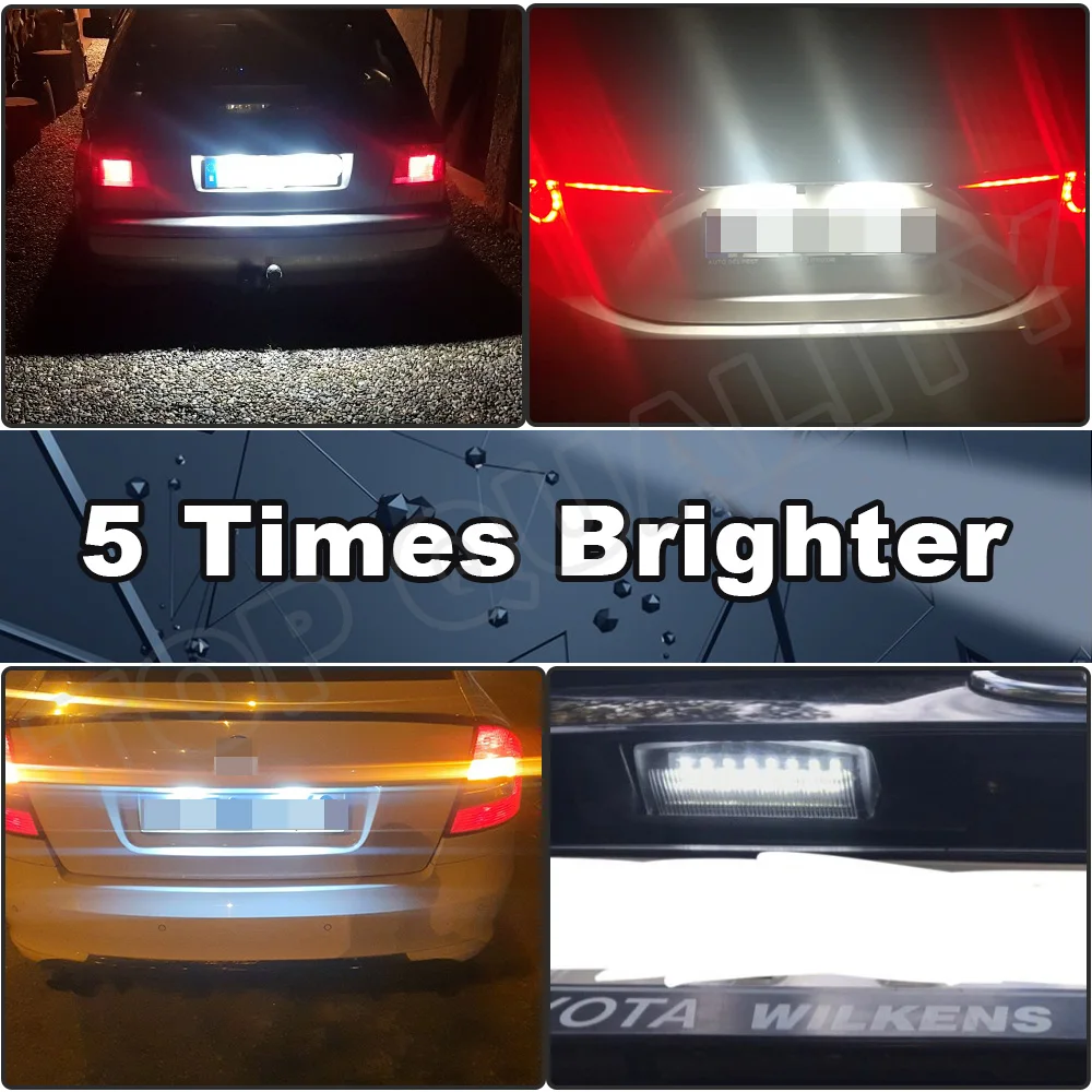 2vnt Baltas Automobilis LED Skaičius Licencijos numerio apšvietimo Lemputės Toyota Camry Aurion Avensis Prius 