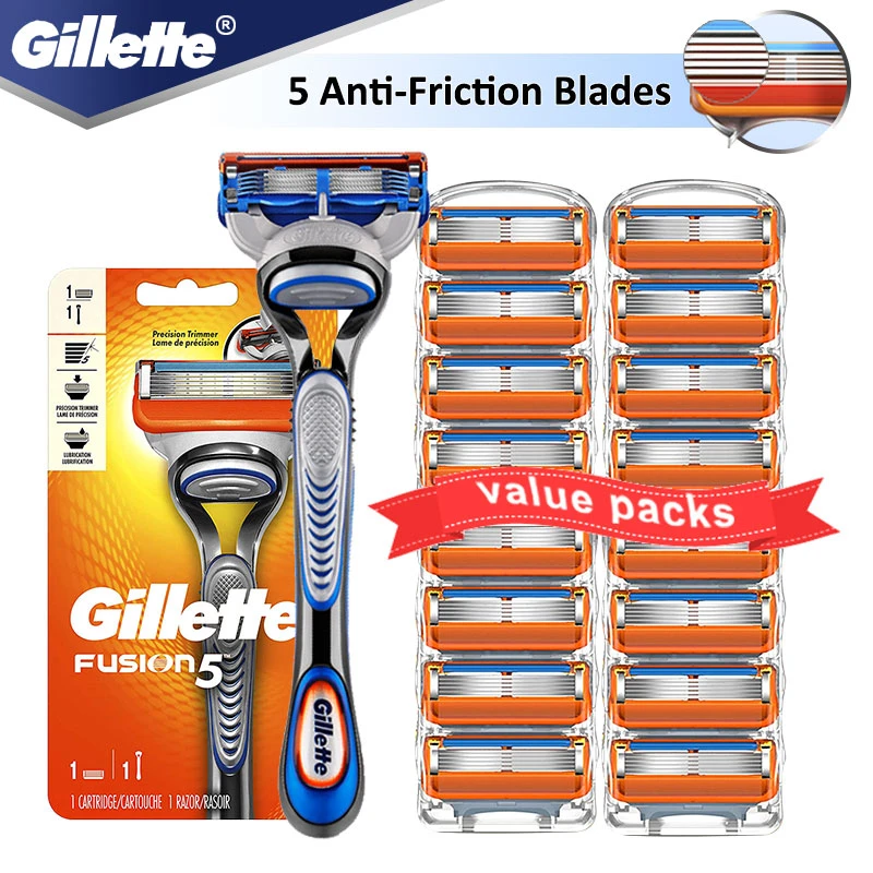 Gillette Fusion 5 Skutimosi Mašina Barzdaskutė Turėtojas Skustuvas Veido Kasetės Skustis Barzda Atveju Su Replacebale Geležtės Vyrai