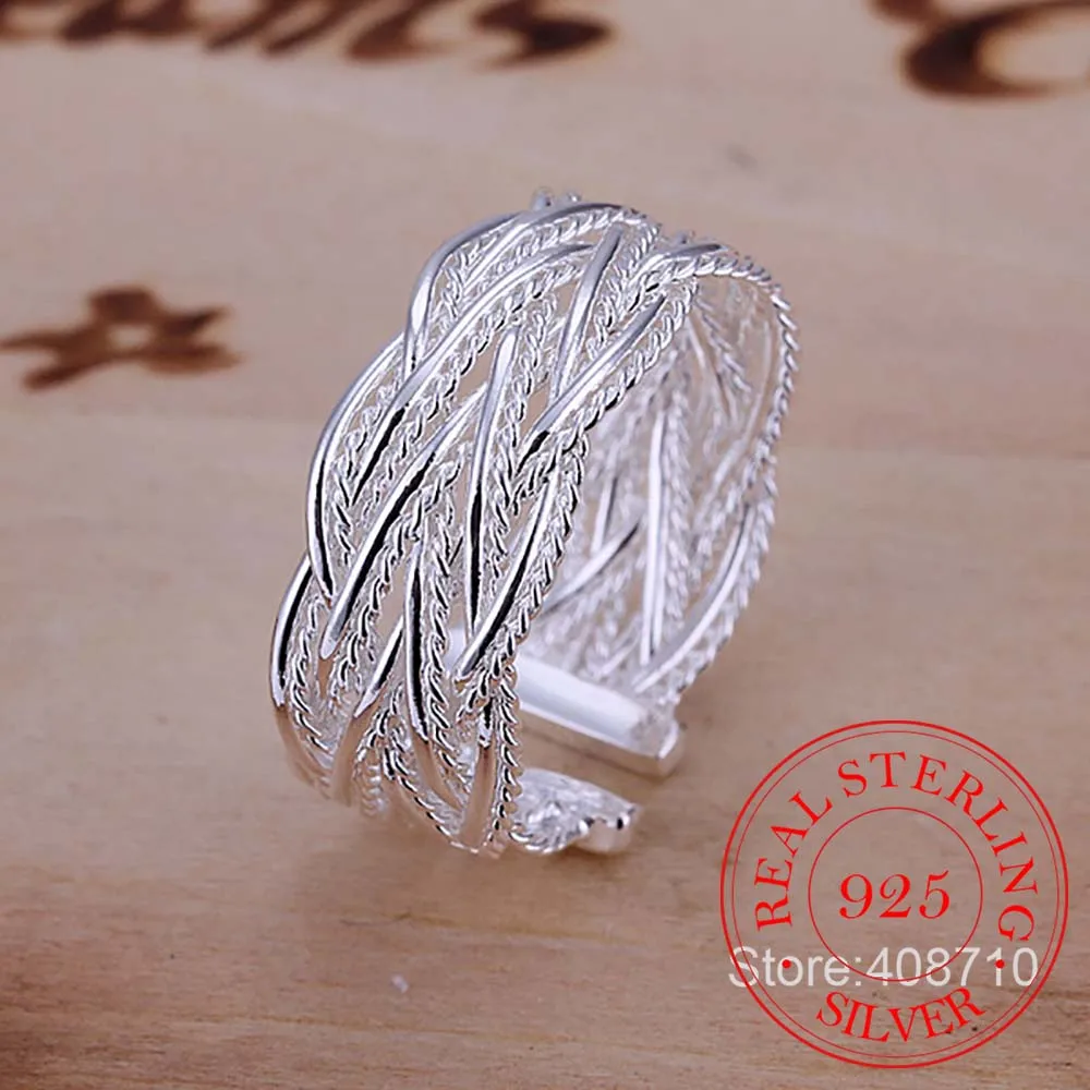 Karšto 925 Sterling Silver Cross Pynimo Atidaryti Žiedas Bague anillos Moterų Vestuvių Dalyvavimo Šalies Mados Žavesio Papuošalai