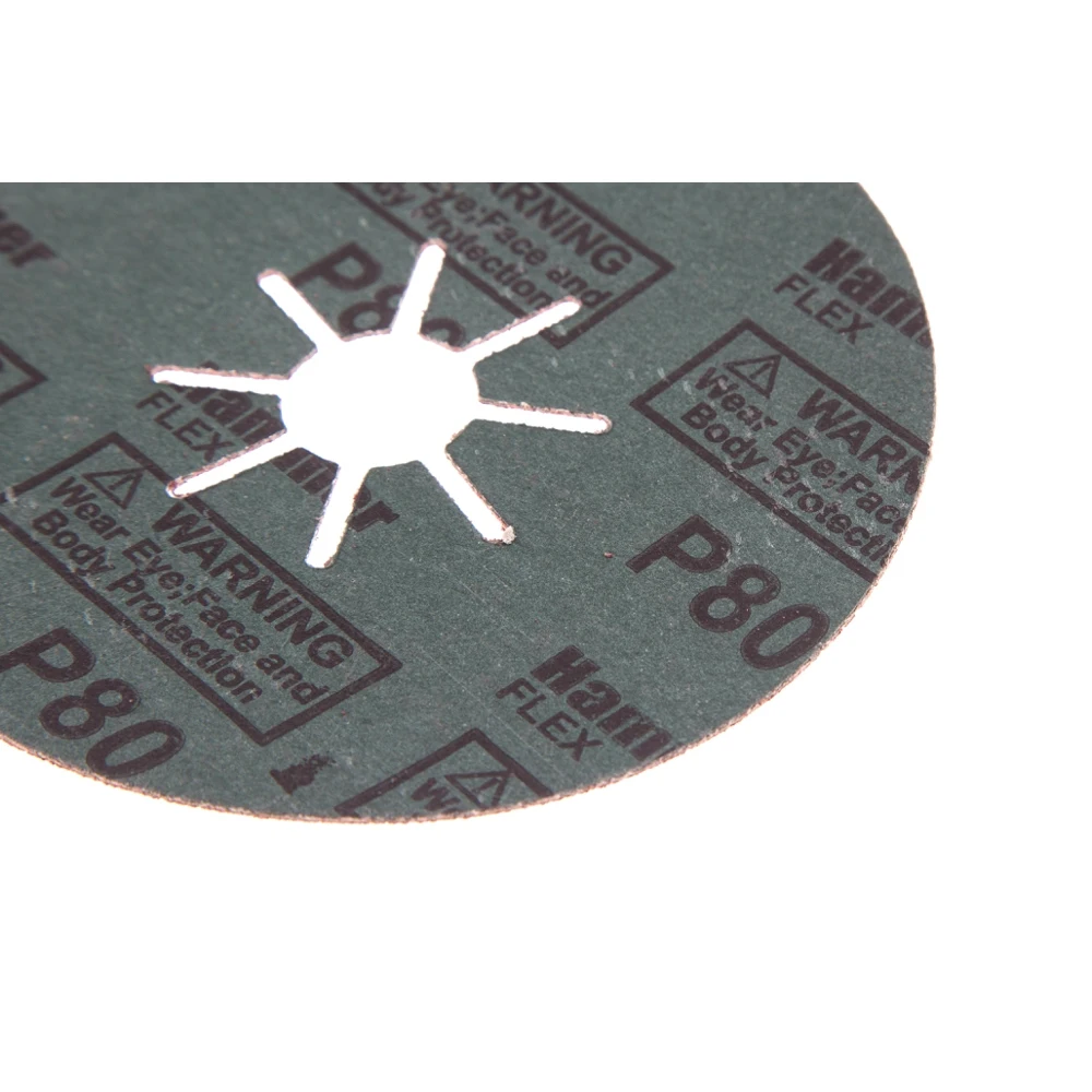 Pluošto šlifavimo disko Plaktukas Flex 243-010, 125mm, P80, 12000 aps / min, 80m / s (5vnt) šlifavimo įrankiai