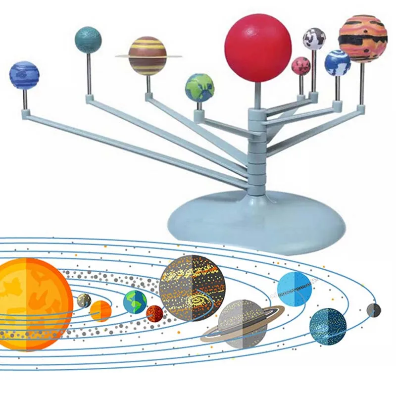 Vaikų Žaislų Planetos Modelis Įspūdį Surinkti Saulės Sistemos Planetų Vaikai 