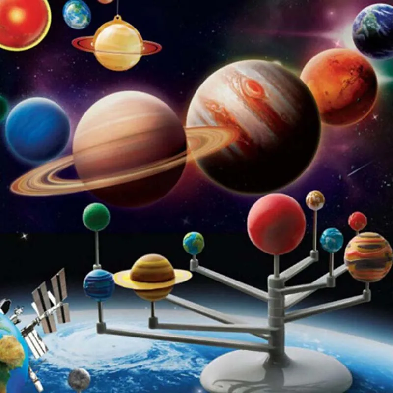 Vaikų Žaislų Planetos Modelis Įspūdį Surinkti Saulės Sistemos Planetų Vaikai 