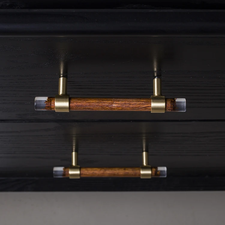 Originalus baldų rankenėlės iš žalvario, mažų rankena šiuolaikinės Kinų paprastas vištienos sparno medžio masyvo medienos stalčių spintelė, drabužių spinta durys dou