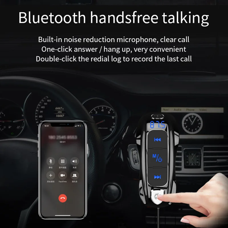 CDEN FM siųstuvas car mp3 muzikos grotuvas Bluetooth 5.0 imtuvas muzikos greito įkrovimo USB automobilinis įkroviklis
