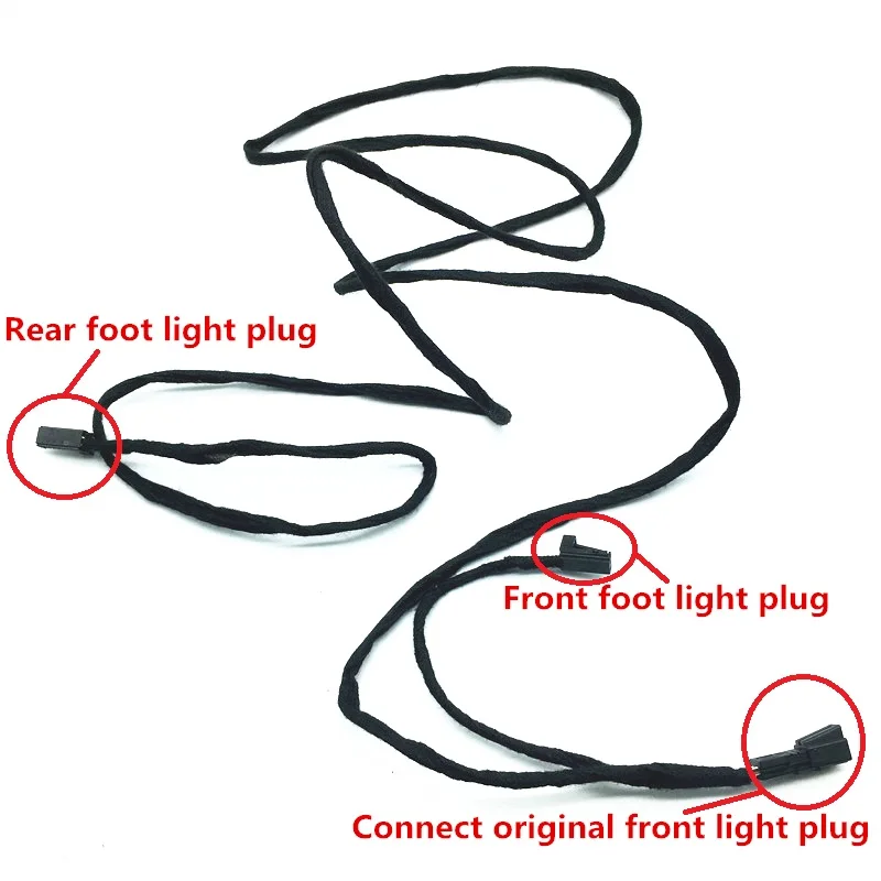 Automobilių Galinis LED Kojoms Šviesos snukio lempos Kabelį, Laidą A1 A3 A4 A5 A6 A8 Q3 Q5 Q7 Passat B6 B7 Golf 5 MK5 6 MK6 SEAT Leon Toledo