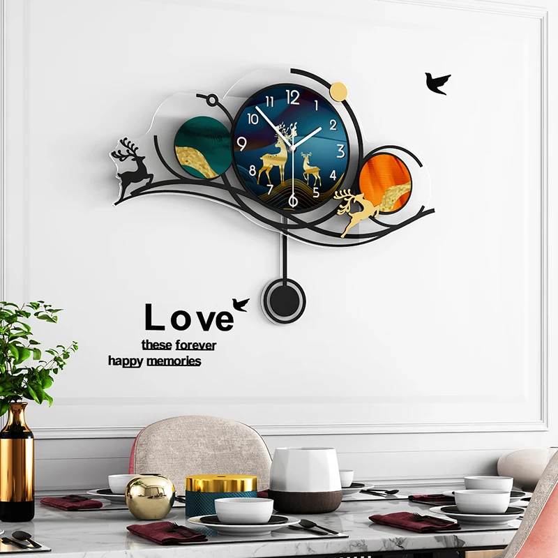 MEISD Elnias Dizaino Laikrodžio Švytuoklę, Dekoratyvinės Sienų Laikrodis Kūrybos Veidrodis Lipdukai Meno Plakatas Kambarys Horloge Kvarco Nemokamas Pristatymas