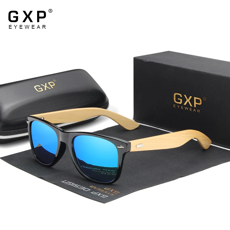 GXP Originalūs vyriški Poliarizuota Retro, rankų darbo Bambuko Akiniai nuo saulės Moterims, Medinės Saulės akiniai Vyrams, Prekės ženklo Medienos Akiniai