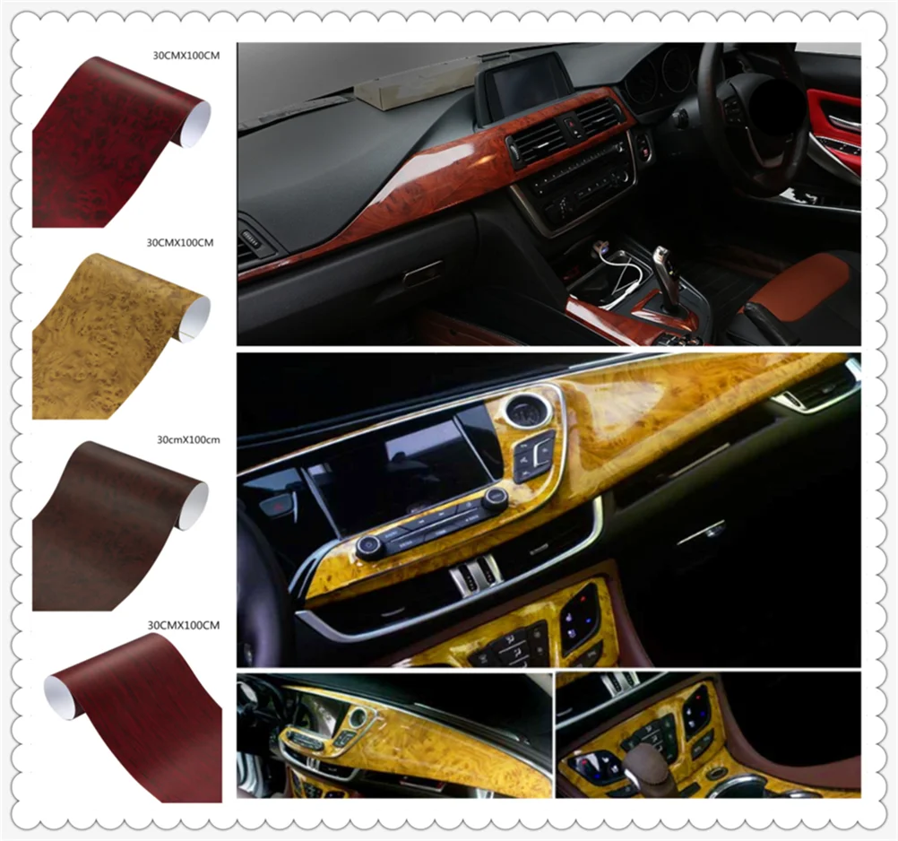Automobilio salono kino medienos tekstūros popieriaus spalva ryškiai paviršiaus konsolės BMW E46 E39 E38 E90 E60 E36 F30 F30
