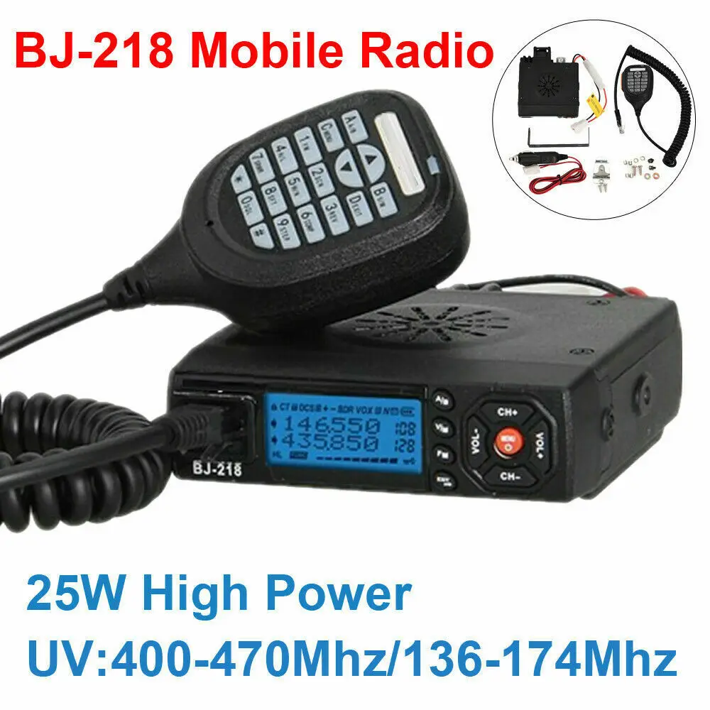 Mini Automobilių Walkie Talkie 25W Didelės Galios dviejų dažnių VHF UHF Radijo Stotis HF radijo stotele CB Medžioklės Du Būdu Radijo LCD Ekranas