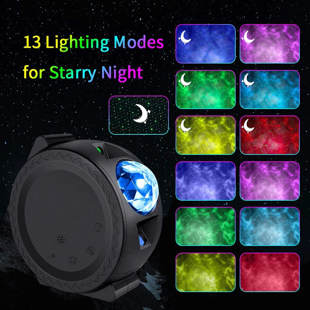 Spalvinga Projektorius Žvaigždėtas Dangus naktį USB Jutiklinį Jungiklį Žaidėjas vaikai Naktį Šviesos Romantiška Projekcija Lempos Dovana, 6 Spalvų