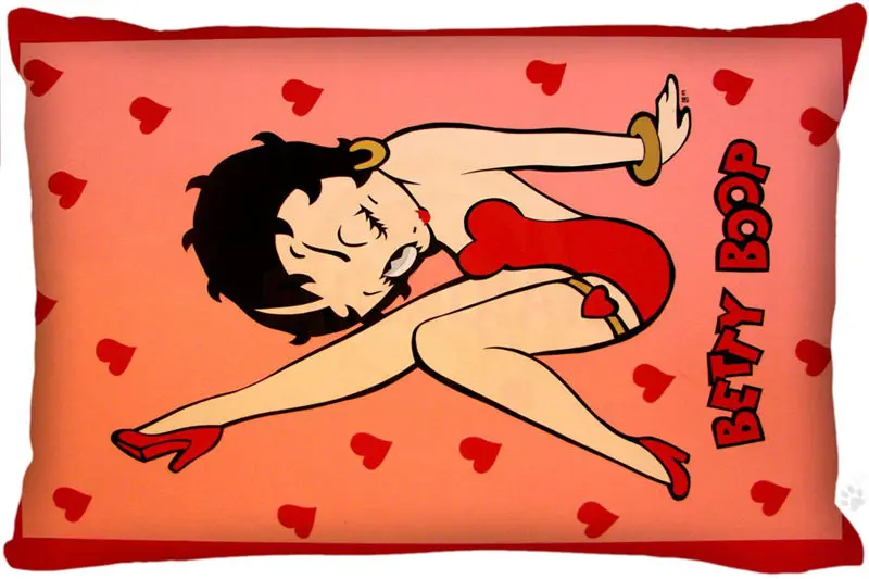 Karšto pardavimo Stačiakampio Užvalkalas 45x35 (iš vienos pusės) Custom Patogus Betty Boop pagalvės užvalkalą Užtrauktuku Tiesiog Padengti