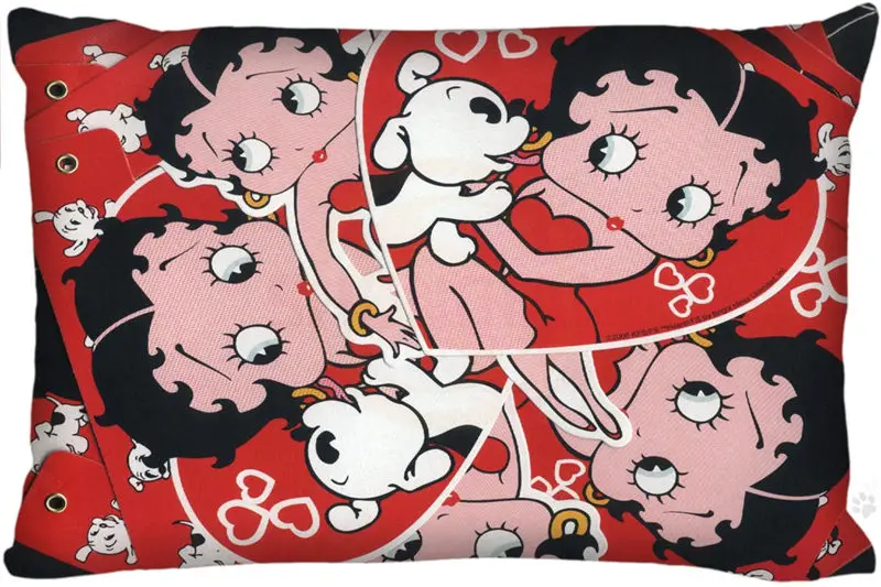 Karšto pardavimo Stačiakampio Užvalkalas 45x35 (iš vienos pusės) Custom Patogus Betty Boop pagalvės užvalkalą Užtrauktuku Tiesiog Padengti