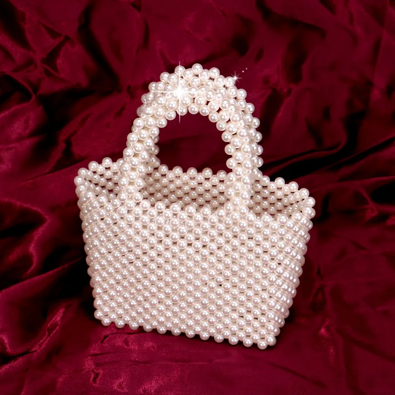 SEKUSA Mados vestuvių duobute sankabos rankinėje imitacija, perlų vakarą maišeliai su rankena rankinės