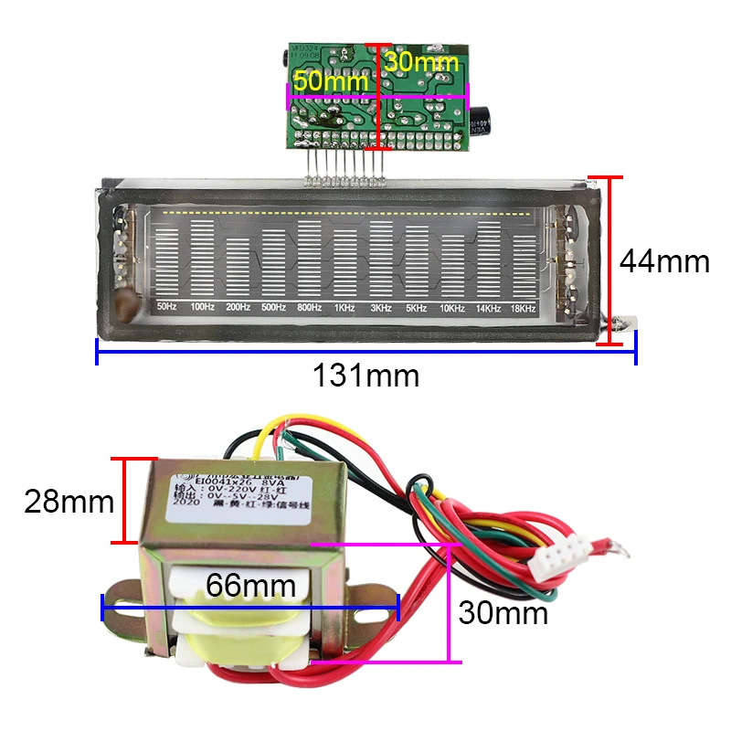 Multimedijos VFD fluorescencinis ekranas Lygio indikatorius Spektro tinka multimedijos garsiakalbiai ir stiprintuvai naudoti AC220V