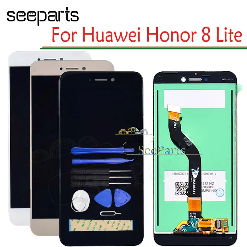 Patikrintas Huawei Honor 8 Lite LCD Ekranas Jutiklinis Ekranas Bandymo Gera Surinkimo Pakeisti Huawei Honor 8 Lite LCD