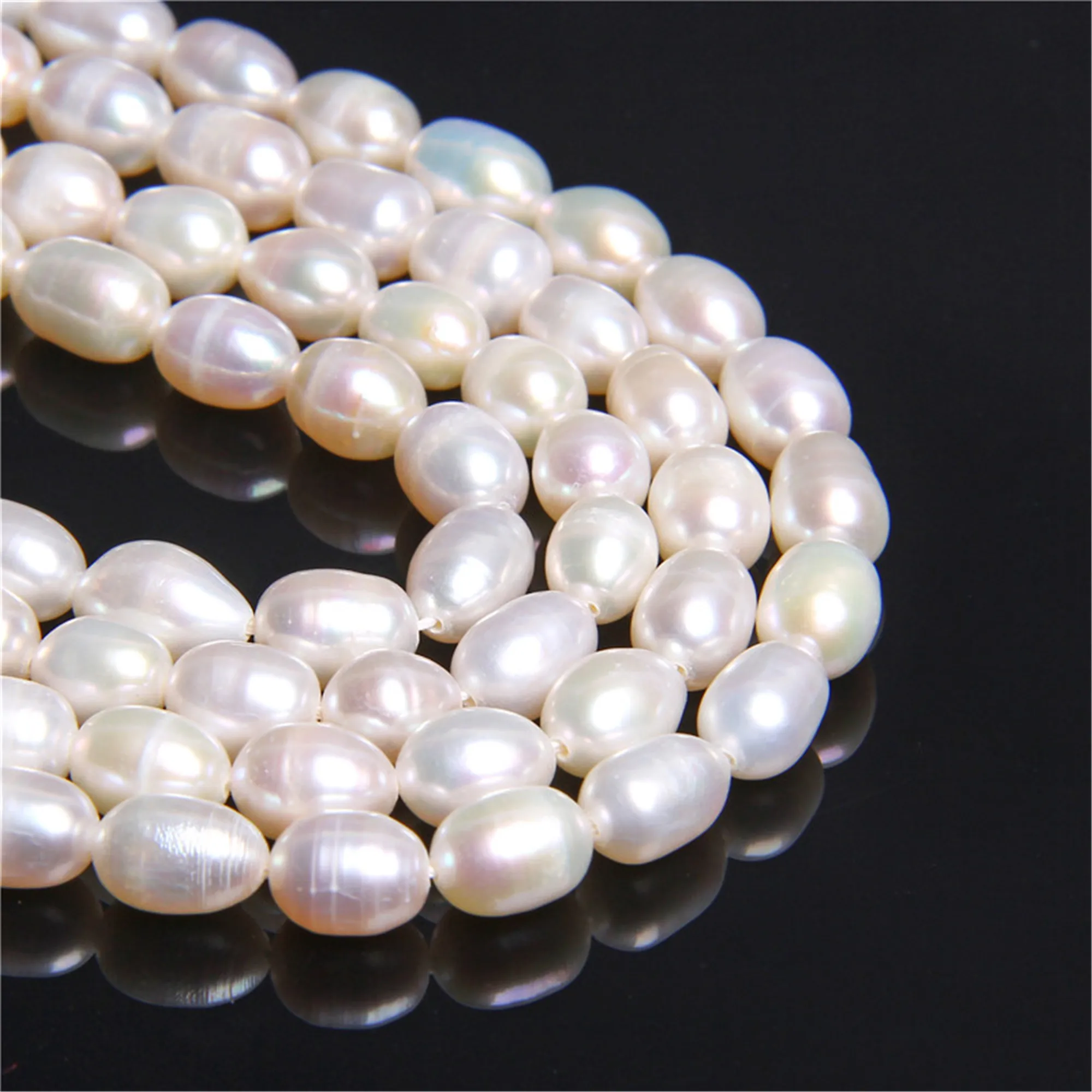Baltos, Ovalo formos Natūralių Perlų 6mm Nekilnojamojo Gėlavandenių Perlų Karoliukai, Ovalo formos Prarasti Karoliukų, Skirta 