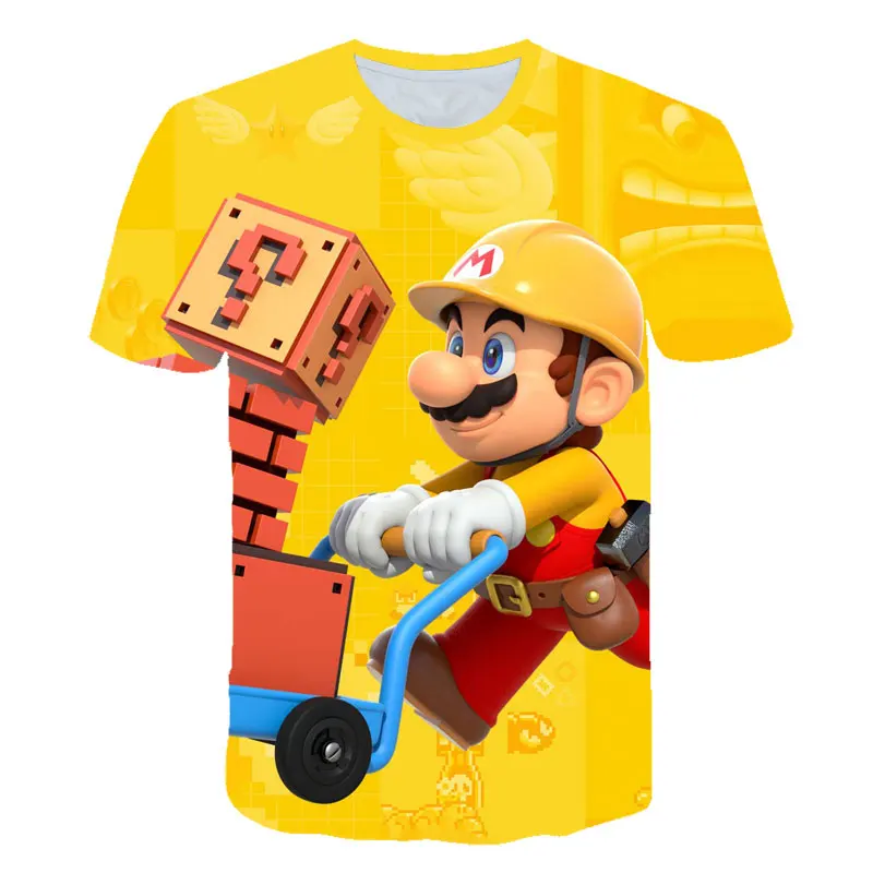 3D Berniukai Mario SuperMario Spausdinti Merginos, Juokingi marškinėliai Kostiumas Vaikams iki 2021 m. vasarą, Drabužiai Vaikams, Drabužiai Kūdikiams Tshirts street