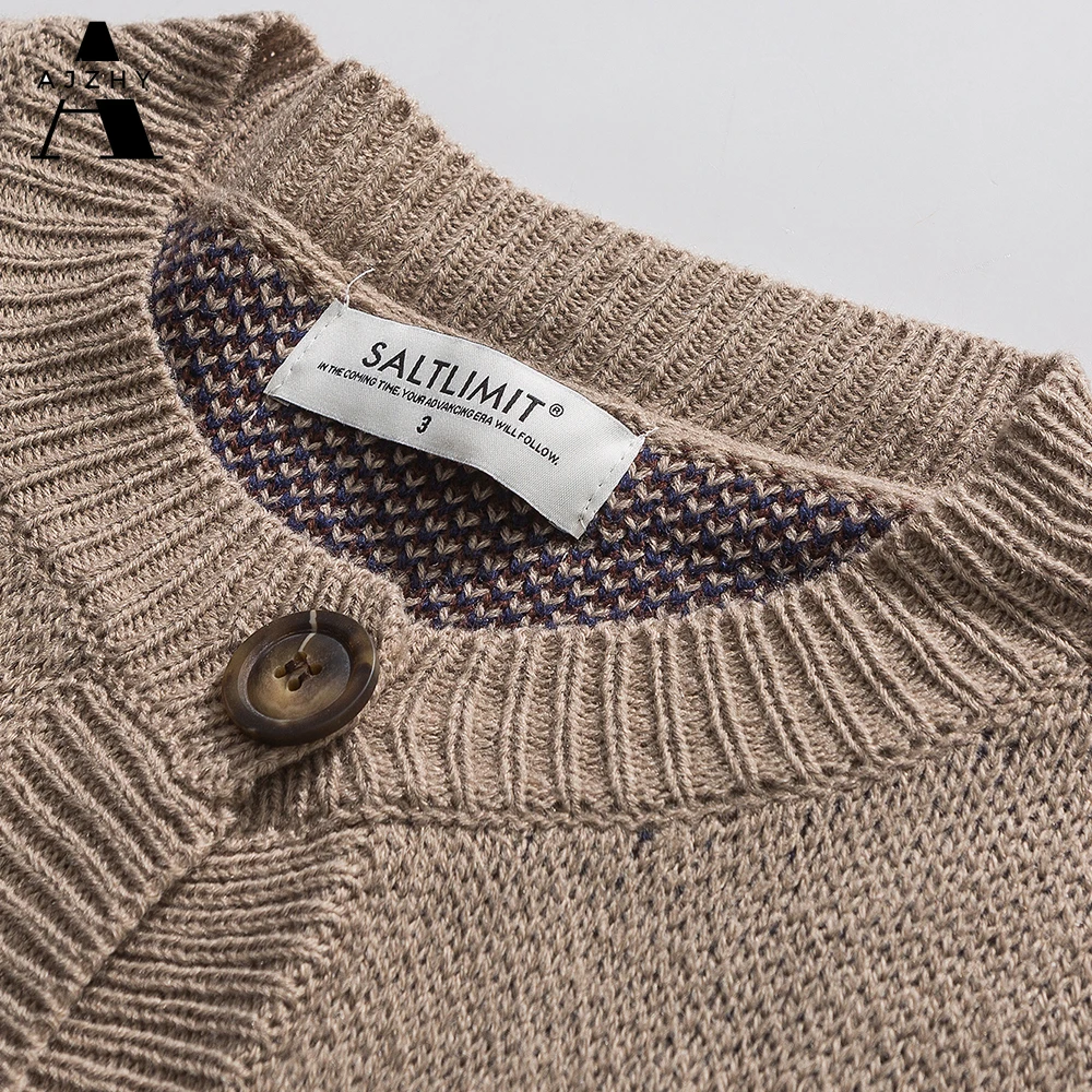 AJZHY Geometrinio Siuvinėjimo Megztinis Kailis Button Cardigan Džemperis 