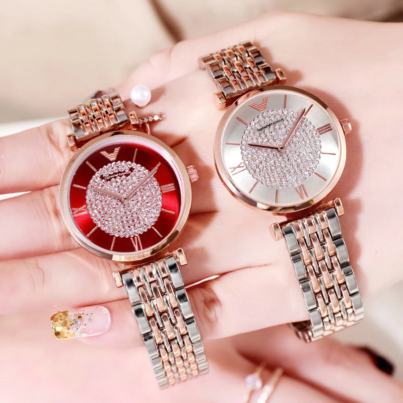 Prabangos Prekės Kristalų Moterų Laikrodžiai Mados Deimantų Ponios Žiūrėti Iš Nerūdijančio Plieno Moterų Kvarcinis Laikrodis Montre Femme Relogio