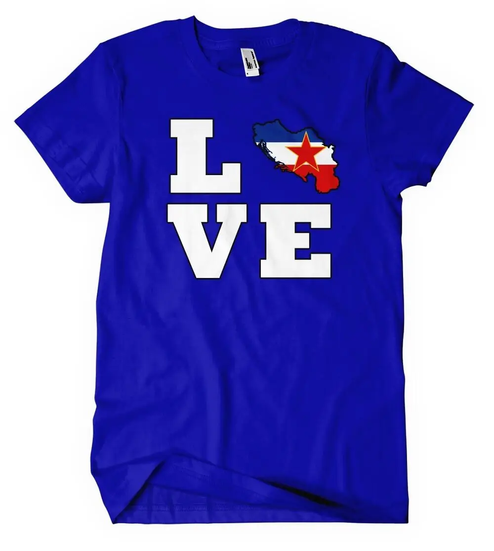 2019 Mados Jugoslavijos Šalis Meilės Širdyje, Royal Mėlyna Medvilnės Unisex Suaugusiųjų Marškinėliai Tee Unisex Tee