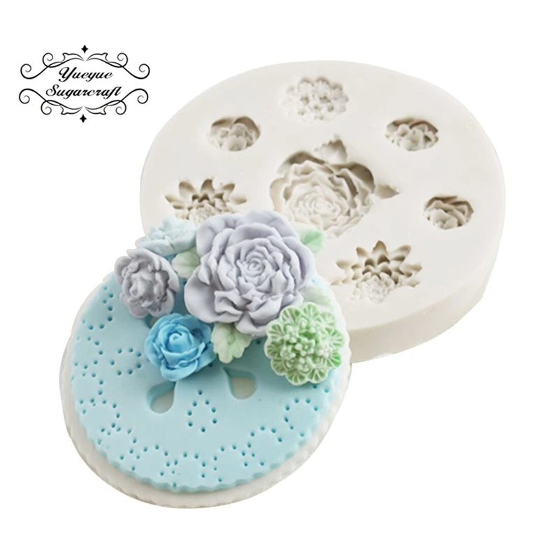 Yueyue Sugarcraft Gėlių Silikono formos minkštas pelėsių tortas dekoravimo priemonės šokolado gumpaste pelėsių