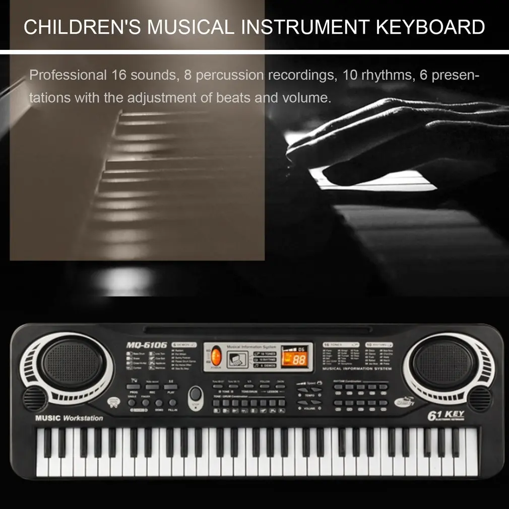 61 Klavišai Muzikos Elektroninės Skaitmeninės Klaviatūros Elektros Organų Vaikai Didžiosios Dovanos Su Atsitiktinių Mikrofonas Muzikos Instrumentas