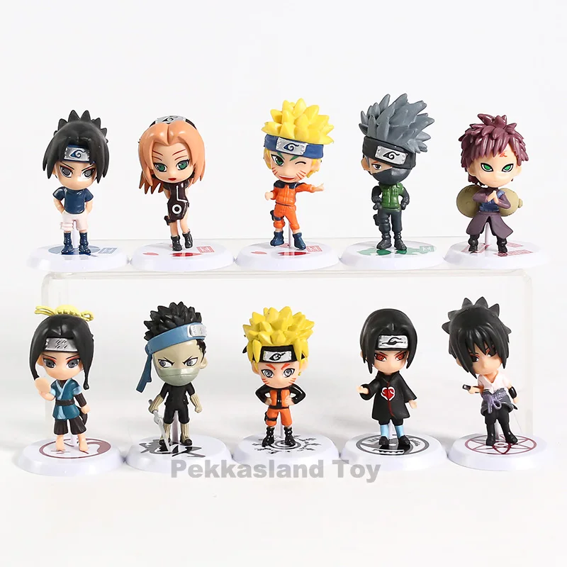 10vnt/set Naruto, Sakura Kakashi Sasuke Naruto Uzumaki PVC Veiksmų Skaičius, Modelis Žaislas