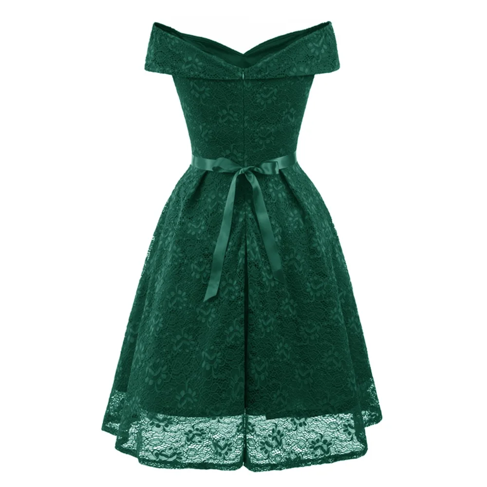 Green Lace nuo Peties Bridesmaid Dresses Elegantiškas Bridesmaid Suknelę, Trumpas V-Kaklo Suknelės Vestuves Vestido