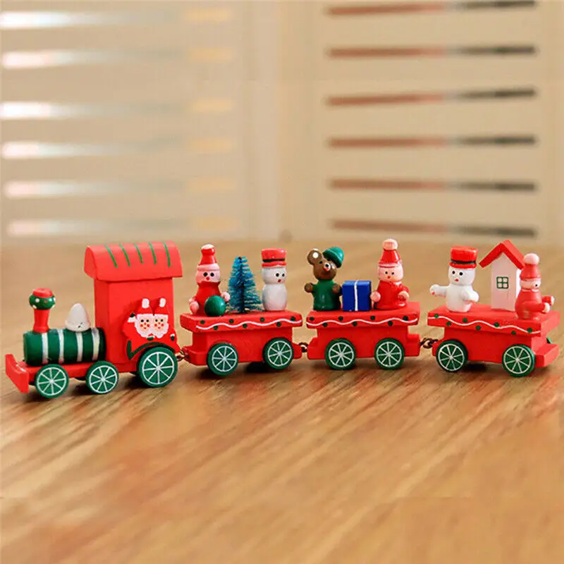 Kalėdų Mielas Medienos Vežimo Traukinio Ornamentu Vaikams Kalėdų Dovana Žaislas Namų Puošybai