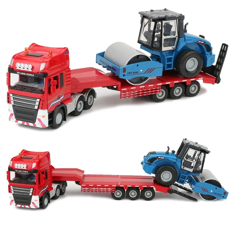 JINGBANG 1:50 Lydinio Priekabos Sunkvežimių Modelis Žaislas Ekskavatorių Kelių Ritinio Buldozeris Sunkvežimis Statybų Transporto Rinkinys, Žaislai Vaikams Dovanų