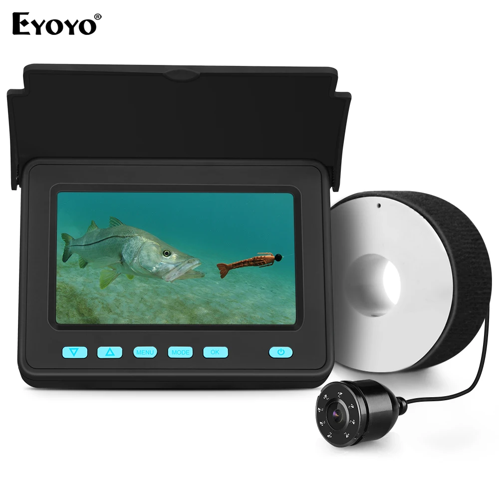 Eyoyo Atnaujinta EF05PRO 20M Povandeninį Fotoaparatą žvejybos žuvų ieškiklis IP68 Infraraudonųjų spindulių LED Ledo Ežero, Jūros Žvejybos 10000mah Baterija