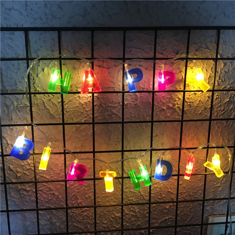 Laiškas su Gimtadieniu String Šviesos diodų (LED) Pasakų Žibintai Baterijos Energijos, LED Girliandą Atostogų Šalis Lempos Kalėdų Dekoratyvinis Girlianda