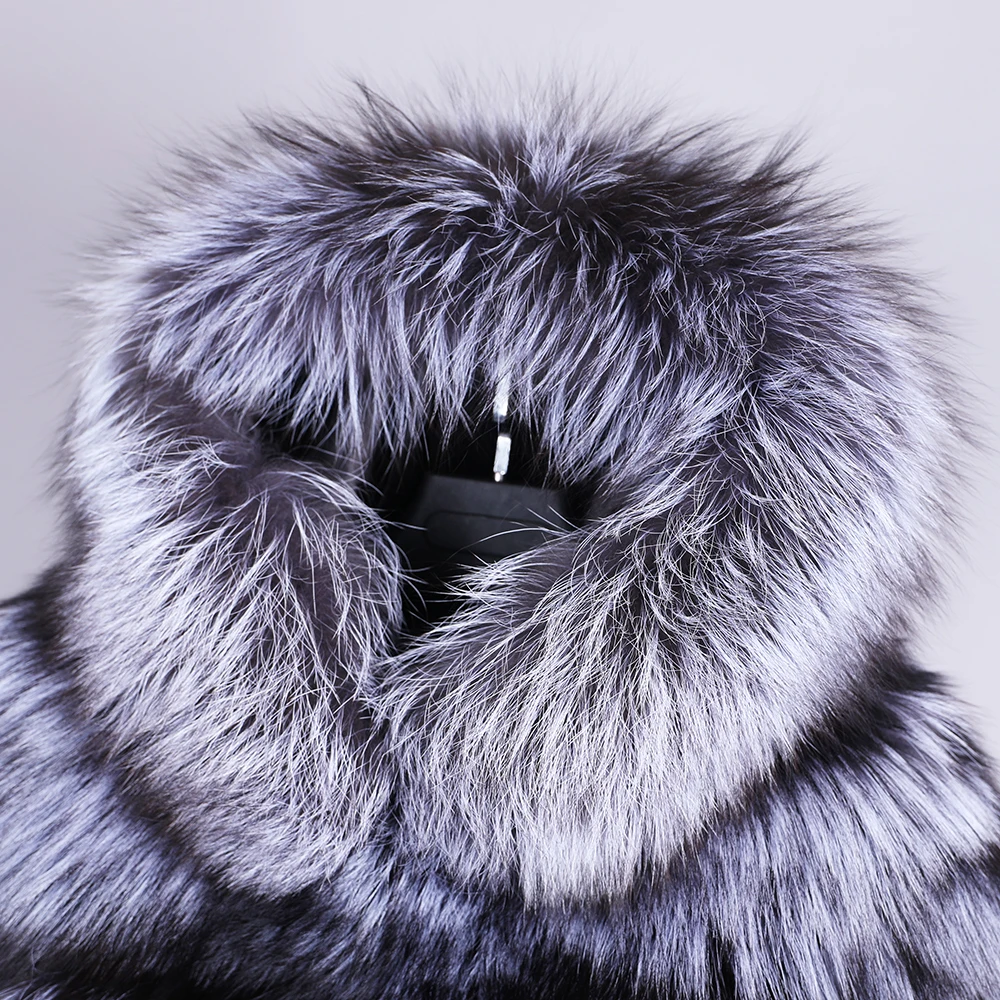Moterų Kailis Žiemą Naujas Nekilnojamojo Fox Fur Coat Odos Striukė Su Gobtuvu Kailis Storas Susiuvimo Spalvų Mados Kailinius, Kailis Natūralus Kailio Liemenė