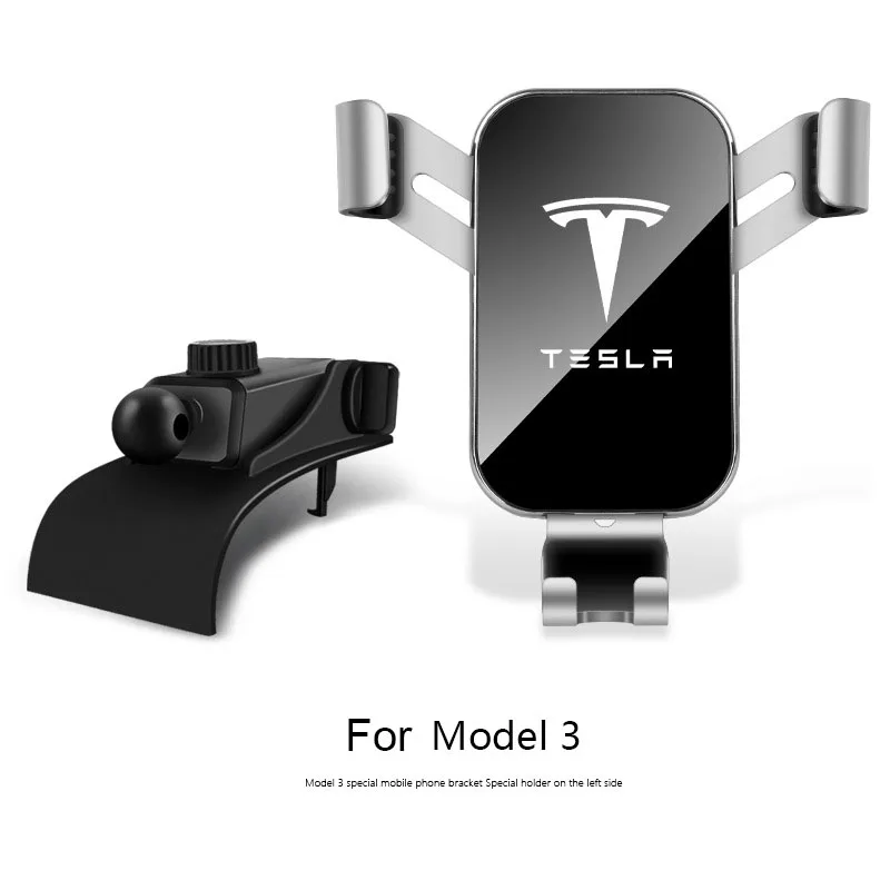 LQY automobilinis Telefono Laikiklis Paramos Įrašą Kalno Stovi lentynos juoda sidabro Tesla Model 3 2017-2019