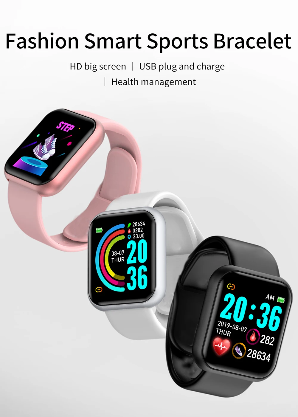 I5 smart Žiūrėti Pedometer Muzikos Valdymo Kelis Ratukus, Širdies ritmo Fitneso smartwatch Moterų Android VS B57 Smart Žiūrėti 