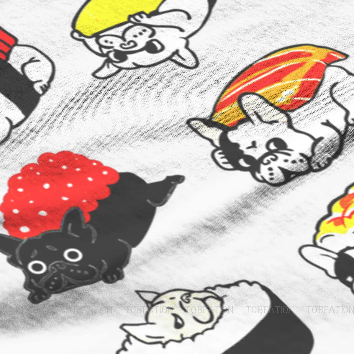 Suši Frenchie Hip-Hop Marškinėlius prancūzų Buldogų Pet Šunų Mylėtojas Atsitiktinis Plius Dydis Marškinėliai Karšto Pardavimo, T-marškinėliai Vyrams, Moterims