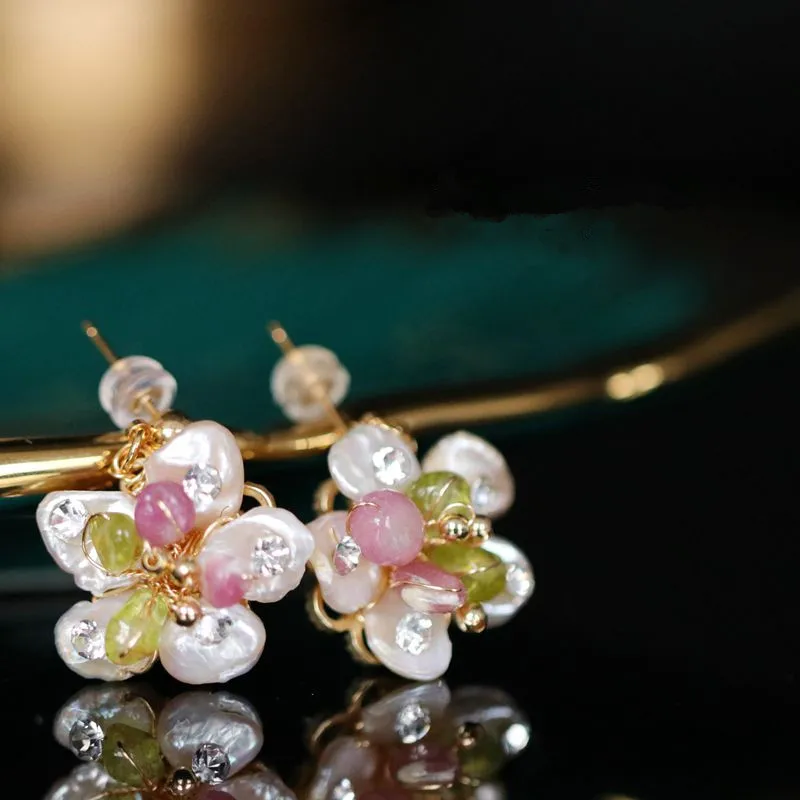FXLRY Naujas Retro High-end Rankų darbo Formos natūralių perlų maži auskarai Už Mergaitę dovana