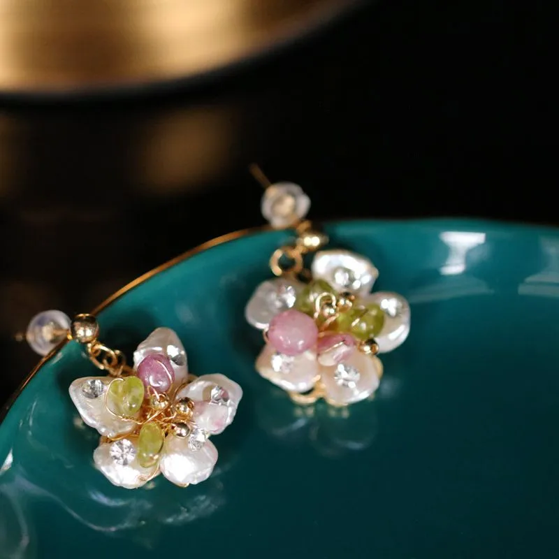 FXLRY Naujas Retro High-end Rankų darbo Formos natūralių perlų maži auskarai Už Mergaitę dovana