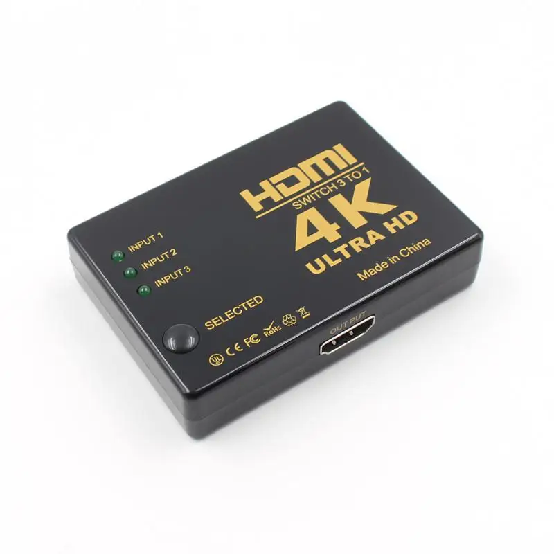 3 Port HDMI Splitter Switcher 1 Iš Hub Lauke +Nuotolinio Nuotolinio Valdymo Automatinis Jungiklis 1080P HD HDMI jungiklis